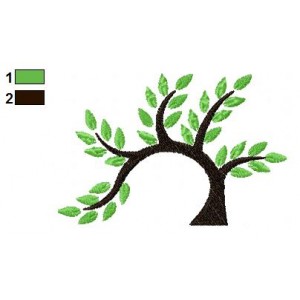 Green Tree Embroidery Design